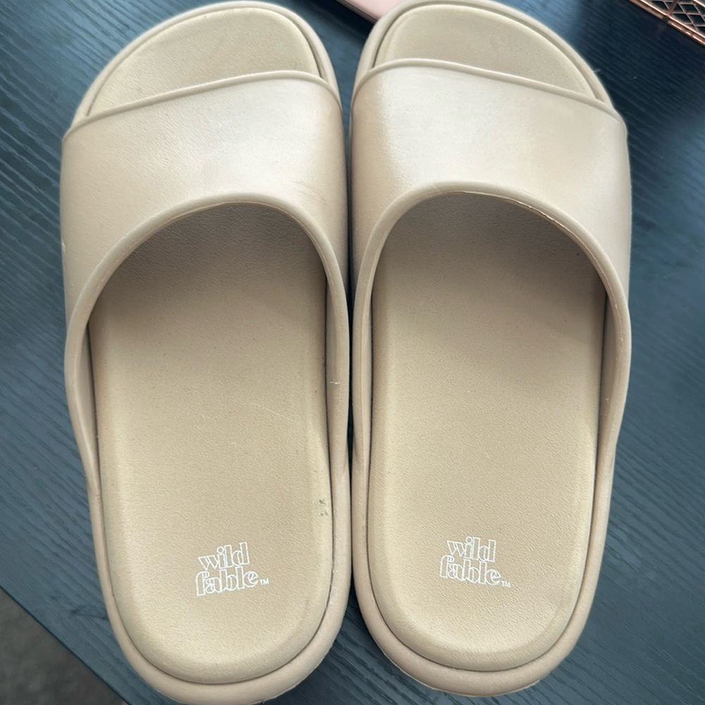 Brown platform slides